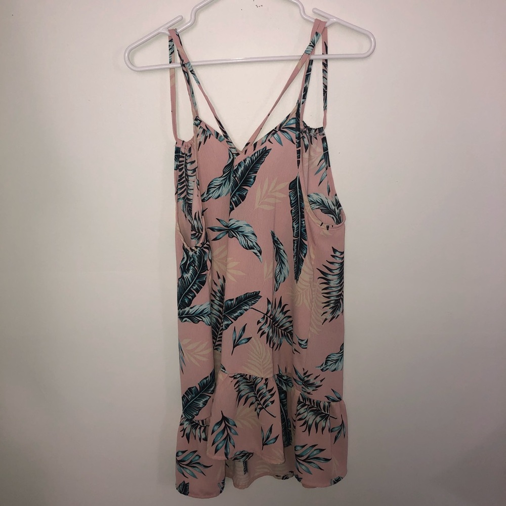 Miken Swim Pink Tropical Strappy Coverup - Picture 3 of 4